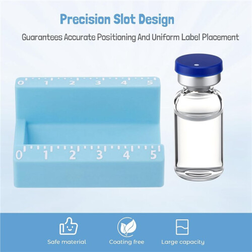 2 Pack Peptide Vial Label Applicators for 2ml/3ml & 5ml/10ml Vials, -Saving Handheld Sticker Alignment Tool for Lab 2