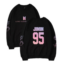 (JIMIN (Noir),M)Kpop Pull Bts Bangtan Unisexe Garçon Sweat Love Yourself Suga Hope V Jungkook