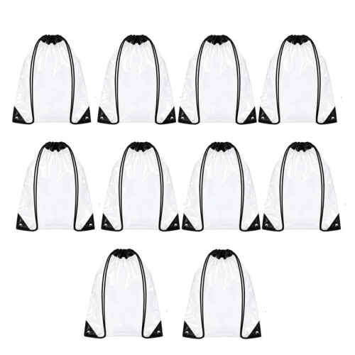 10 Pack Clear Drawstring Backpacks Drawstring Gym Bags Draw String Bags Drawstring Backpack