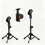 2 Pack Desk Mic Stand, Portable Foldable Tripod Microphone Stand with Mic Clip Holder, Adjustable Tabletop Stand 3