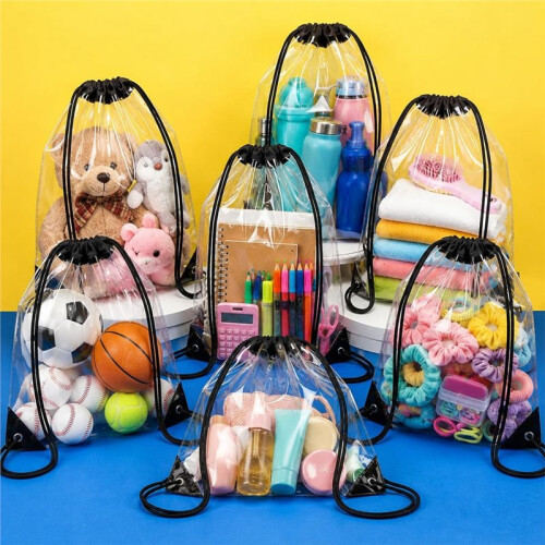 10 Pack Clear Drawstring Backpacks Drawstring Gym Bags Draw String Bags Drawstring Backpack 2