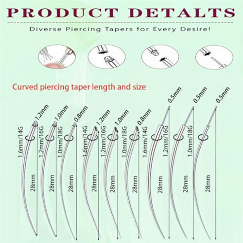 Piercing Taper  Grabber Tool - 14G 16G 18G Threadless/Internal Thread/External Thread Stretching Kit 2