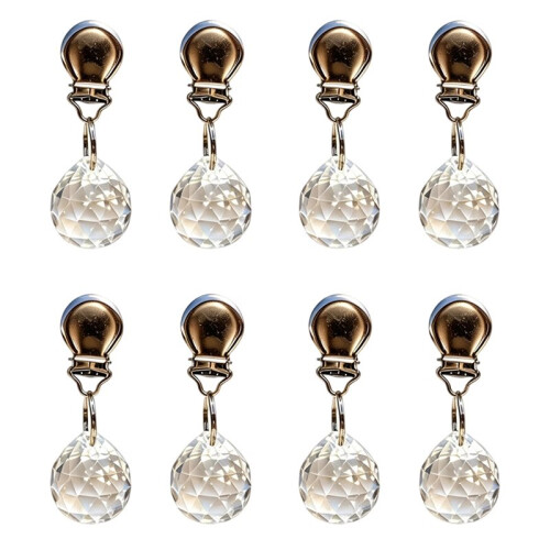 8 Pack Clear Glass Tablecloth Weights - Decorative Weights with Metal Clips Tablecloth Weights and Clips