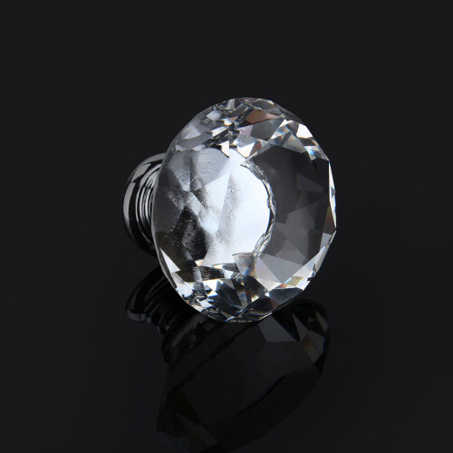 Diamant Griff Kristallglas 40mm für Möbel 1
