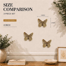 3D Butterfly Wall Decor Art for Home Bedroom Set of 3 (Antique Copper) Butterfly Art Vintage Wall Decor