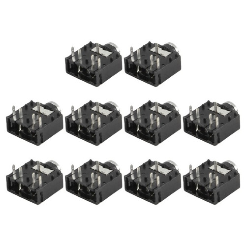 10 Pcs 5 Pin PCB Mount Female 3.5mm Stereo Jack Socket Connector