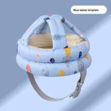 (Blue Waterdrop)Infant Safety Head Cushion With Polyester Fill And Cartoon Print For Growth Baby