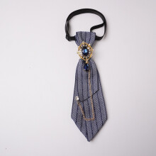 (BlueStripedChain)Toddler Childrens Formal Necktie With Easy Wear Elastic For Events School