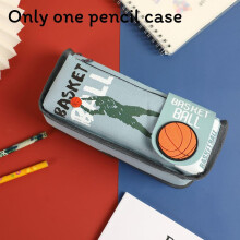 (Sky Blue) Pencil Basketball Kids Case With Large Storage And Oxford For Fabric School