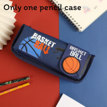 (Star Blue) Pencil Basketball Kids Case With Large Storage And Oxford For Fabric School