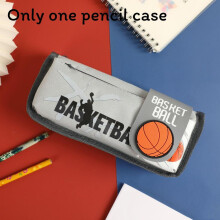 (Glacier Gray) Pencil Basketball Kids Case With Large Storage And Oxford For Fabric School