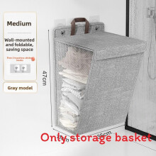 (Gray) Foldable Wallmounted Modern Laundry Basket With Handles For Bathroom Bedroom Use