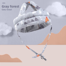(Gray Forest)Infant Safety Head Cushion With Polyester Fill And Cartoon Print For Growth Baby