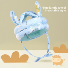 ( Blue Jungle)Infant Safety Head Cushion With Polyester Fill And Cartoon Print For Growth Baby