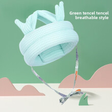(Green Deer Horn)Infant Safety Head Cushion With Polyester Fill And Cartoon Print For Growth Baby