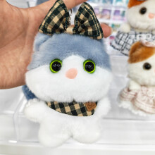 (Gray)Joli porte clé figurine chat avec rubans et décorations noeud pour enfant sac cadeau
