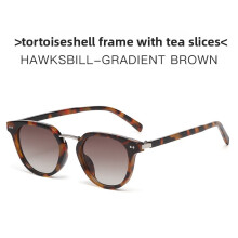 (Brown)Trendy Round Sunglasses With Gradient Gray Lenses For Outdoor Activities And Events