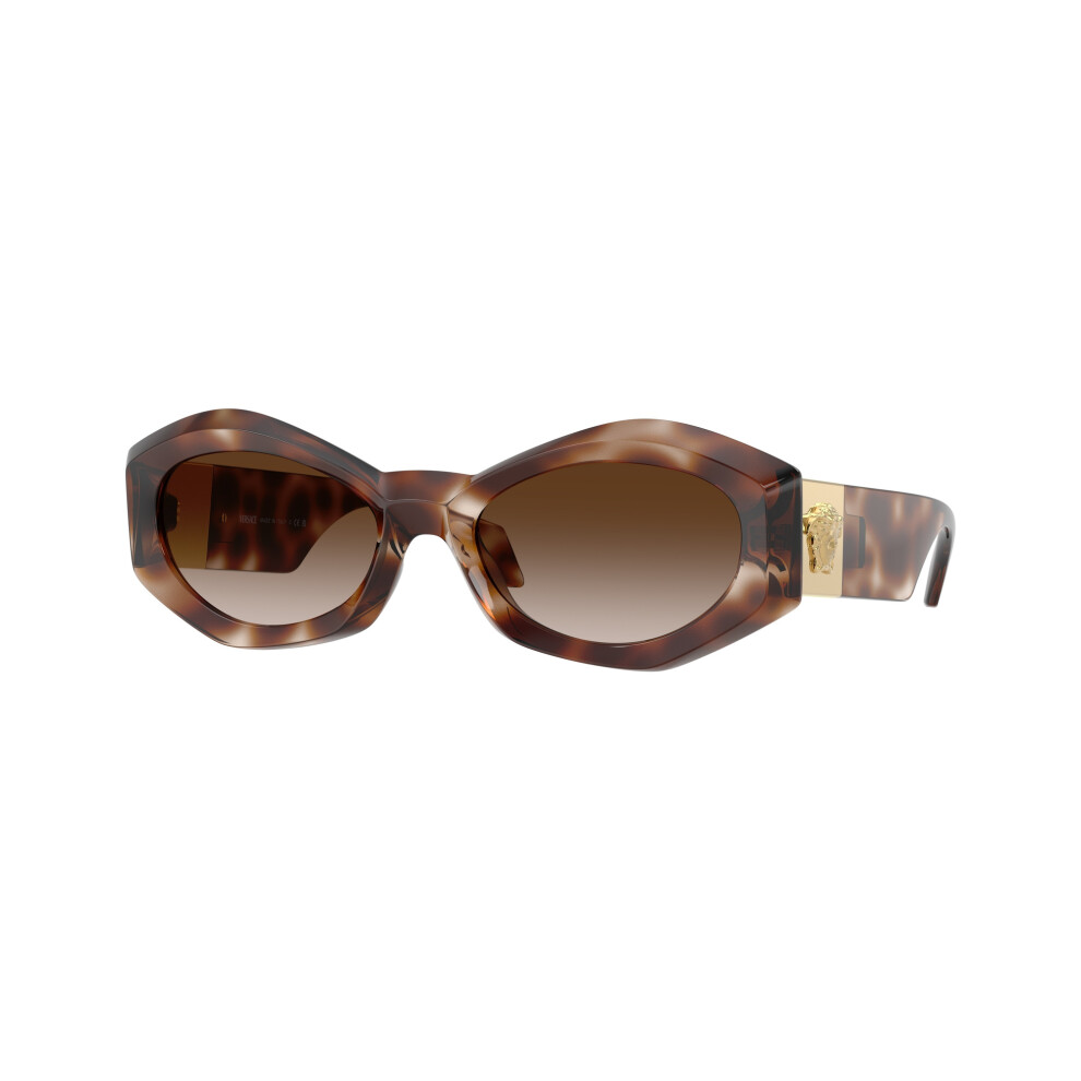 Versace Women's Brown Ve4466u 54613B Woman Sunglasses Injected Turtle Geometric Normal Shaded - Image 3