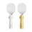 (White Standing)White And Yellow Rice Spoon With Stand Easy Clean Surface For Use Kitchen 3