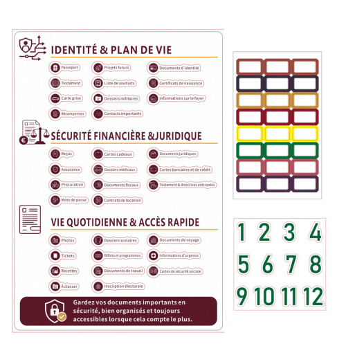 (French 1)In Case I Go Missing Binder Pvc Document Organizer With Closure For Use Office