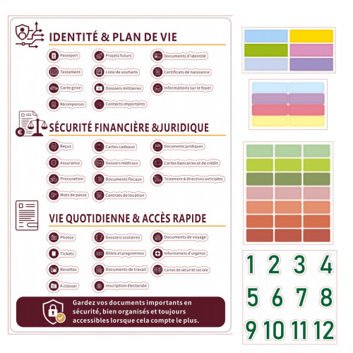 (French 2)In Case I Go Missing Binder Pvc Document Organizer With Closure For Use Office