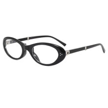 (Black Clear)Retro Cat Eye Compact Sunglasses With Pc Lenses For Festival And Cycling Use