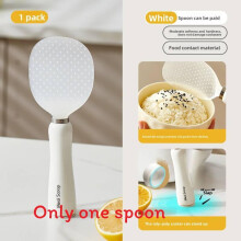 (White Standing)Cuillère à riz blanc et jaune avec support surface facile à nettoyer pour utilisation cuisine