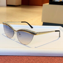 (Blue Yellow)Minimalist Cat Eye Sunglasses With Pc Lenses Uv400 For Daily Fashion Travel And