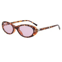 (Orange Pink)Retro Cat Eye Compact Sunglasses With Pc Lenses For Festival And Cycling Use