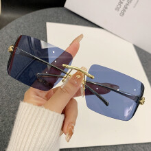 (Blue)Frameless Sunglasses With Uv400 For Outdoor Sports And Fashion Styling Gift
