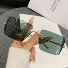 (Green)Rahmenlose Sonnenbrille mit UV400 für Outdoor Sport und Mode Geschenk Styling