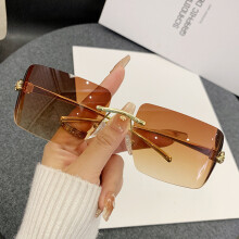 (Gradient Brown)Frameless Sunglasses With Uv400 For Outdoor Sports And Fashion Styling Gift