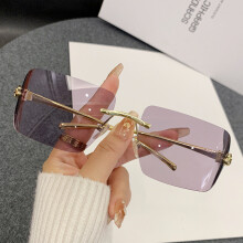 (Purple)Frameless Sunglasses With Uv400 For Outdoor Sports And Fashion Styling Gift