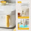 (White Standing)White And Yellow Rice Spoon With Stand Easy Clean Surface For Kitchen Use 5