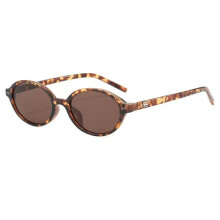 (Tortoise Brown)Stylish Oval Sunglasses Uv Protection Pc Lens For Casual Outings And Events