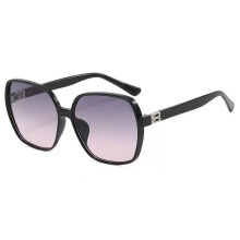 (Black Pink)Óculos de sol moderno vintage armação quadrada oversized com lentes para viagem festa