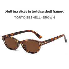 (Brown)Óculos de sol elegante olho de gato com lentes de PC para eventos ao ar livre e looks da moda