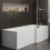 1700mm Front Side Bath Panel 3mm Acrylic For Bathroom L Shape Baths Modern White Gloss 1