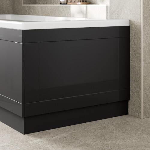 700mm End Bath Panel 15mm MDF for Bathroom Baths Plinth Easy to Cut Traditional Black Gloss