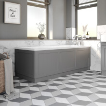 1700mm Front Side Bath Panel & 750mm End Panels 18mm MDF Bathroom Baths Traditional Matt Dark Grey