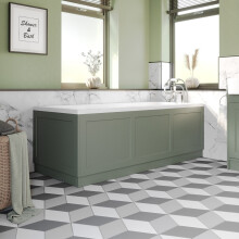 1700mm Front Side Bath Panel & 750mm End Panels 18mm MDF Bathroom Baths Traditional Matt Green