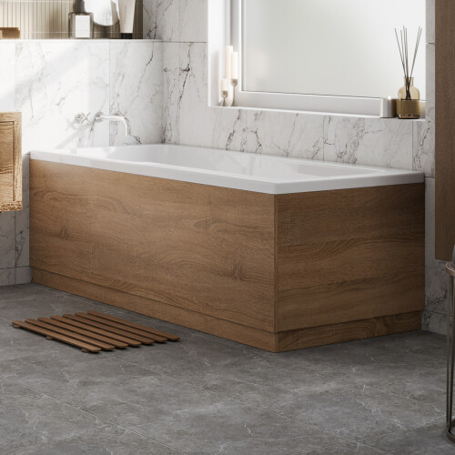 1700mm Front Side Bath Panel & 750mm End Panels 18mm LDF for Bathroom Baths Modern Oak
