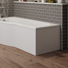 700mm End Bath Panel 3mm Acrylic for Bathroom P Shaped Baths Easy to Cut Modern White Gloss