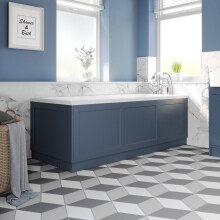 1700mm Front Side Bath Panel 18mm MDF for Bathroom Baths Traditional Matt Blue