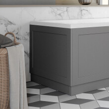 750mm End Bath Panel 18mm MDF for Bathroom Baths Plinth Easy to Cut Traditional Matt Dark Grey