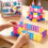 (56pcs)Brinquedo de construção Castle Jelly com silicone macio para interação pais 8