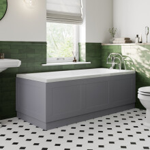1700mm Front Side Bath Panel & 700mm End Panels 15mm MDF for Bathroom Traditional Grey Gloss