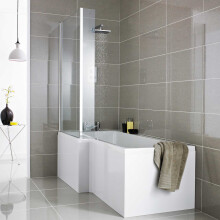 1700mm Front Side Bath Panel & 680mm End Panels 18mm MDF for L Shaped Baths Modern White Gloss