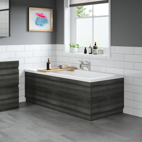 1800mm Front Side Bath Panel & 800mm End Panels 16mm MFC for Bathroom Baths Modern Charcoal Grey 1