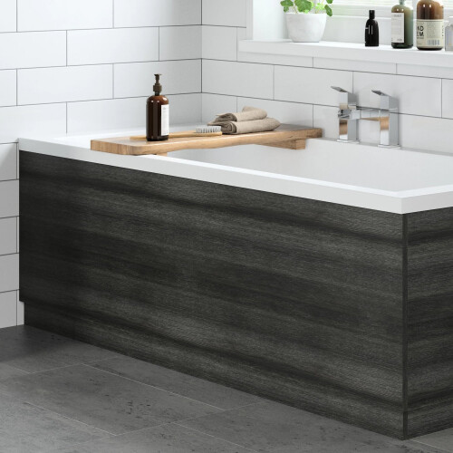 1800mm Front Side Bath Panel & 800mm End Panels 16mm MFC for Bathroom Baths Modern Charcoal Grey 2
